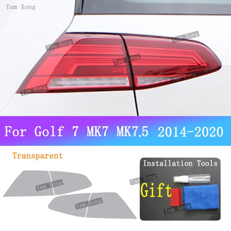 For Volkswagen VW Golf 7 MK7 7.5 -2014 Car Headlight Tail Black Anti-Scratch Film Headlight Transparent Tail Protective Film
