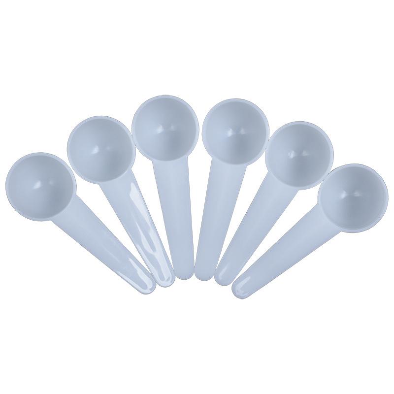 10pcs 5g Measuring Spoon Plastic Spoon 10ml White Round Bottom Spoon Short Handle Liquid Spoon Powder Measuring Spoon