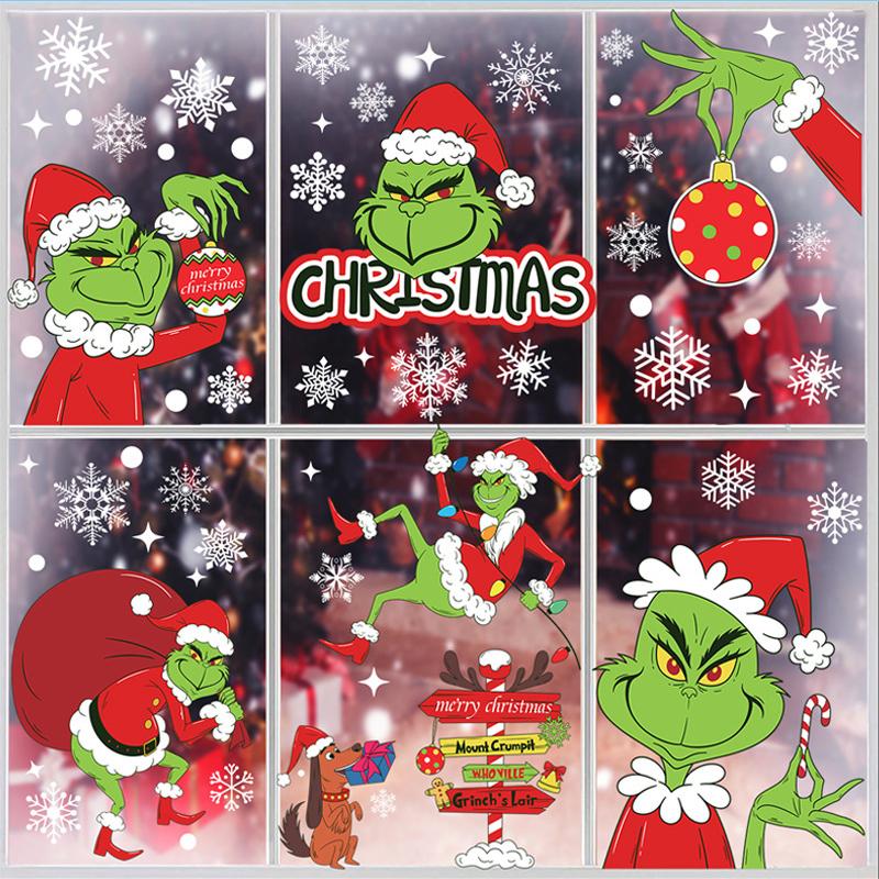 Christmas Window Stickers Merry Christmas Home Decoration 2026 Children's Room New Year Shopping Mall Christmas Window Stickers