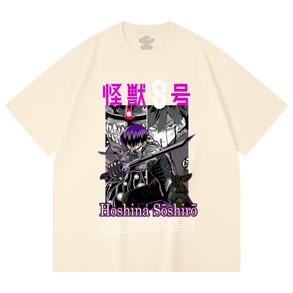 

230 г/м² 100% хлопок Kaiju No 8 V11 Soshiro Принт Унисекс Тяжелая хлопковая футболка XS абрикосовый