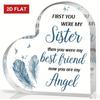 2D Flat Sympathy Gifts for The Loss of a Sister, Memorial Gifts for Female Friends, Acrylic Heart Plaque In Memory of a Sister, Bereavement Condolence