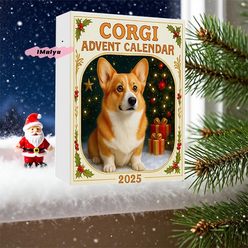 Coigi 2026 Advent Calendar 24 Days Countdown Dog-Themed Christmas Decoration Set with Cute Corgi Mini Ornaments for Home Decor