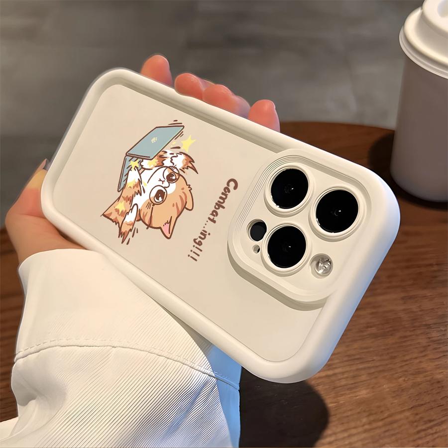 Phone Case for iPhone 11 13 14 16e 12 16 Pro Max 15 Plus Soft Shell 15Pro 14+ 13Pro 16+ Funny Cartoon Work Cat