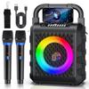JYX Domáca karaoke reproduktorová súprava s dvoma bezdrôtovými Bluetooth kompaktnými PA prenosnými karaoke SD USB Android Ideálna pre domácnosť, školu a obsahuje japonské