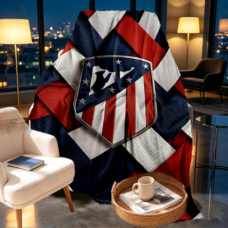 Coperta con Stampa Atletico Madrid - Morbida e Confortevole, per Camera da Letto, Viaggio, Divano, Decorazione per la Casa - Regalo di Compleanno o Natale per un Amico