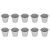 10PCS Flower Pot Mini Succulent Plant Pot Small Metal Bucket for Indoor Outdoor DecorSilver 4x5.5x6cm
