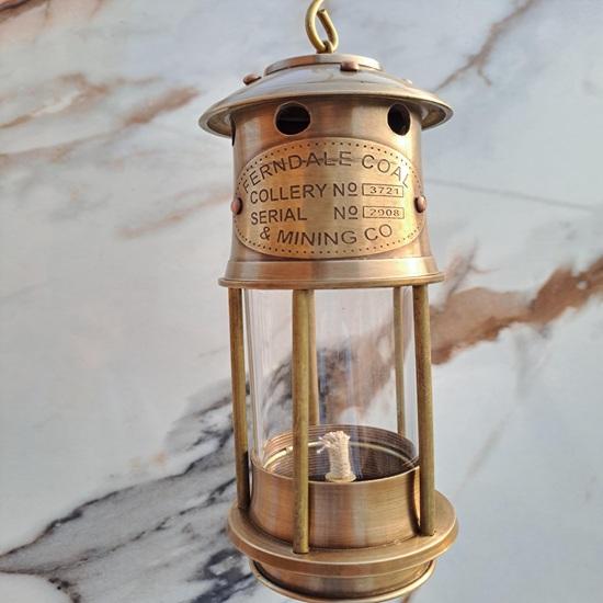 Brass Miner Oil Lantern 17.78 Cm Nautical Maritime Home Office Decor Tabletop Shelf Decoration Living Rooms, Studies Thoughtful Gift