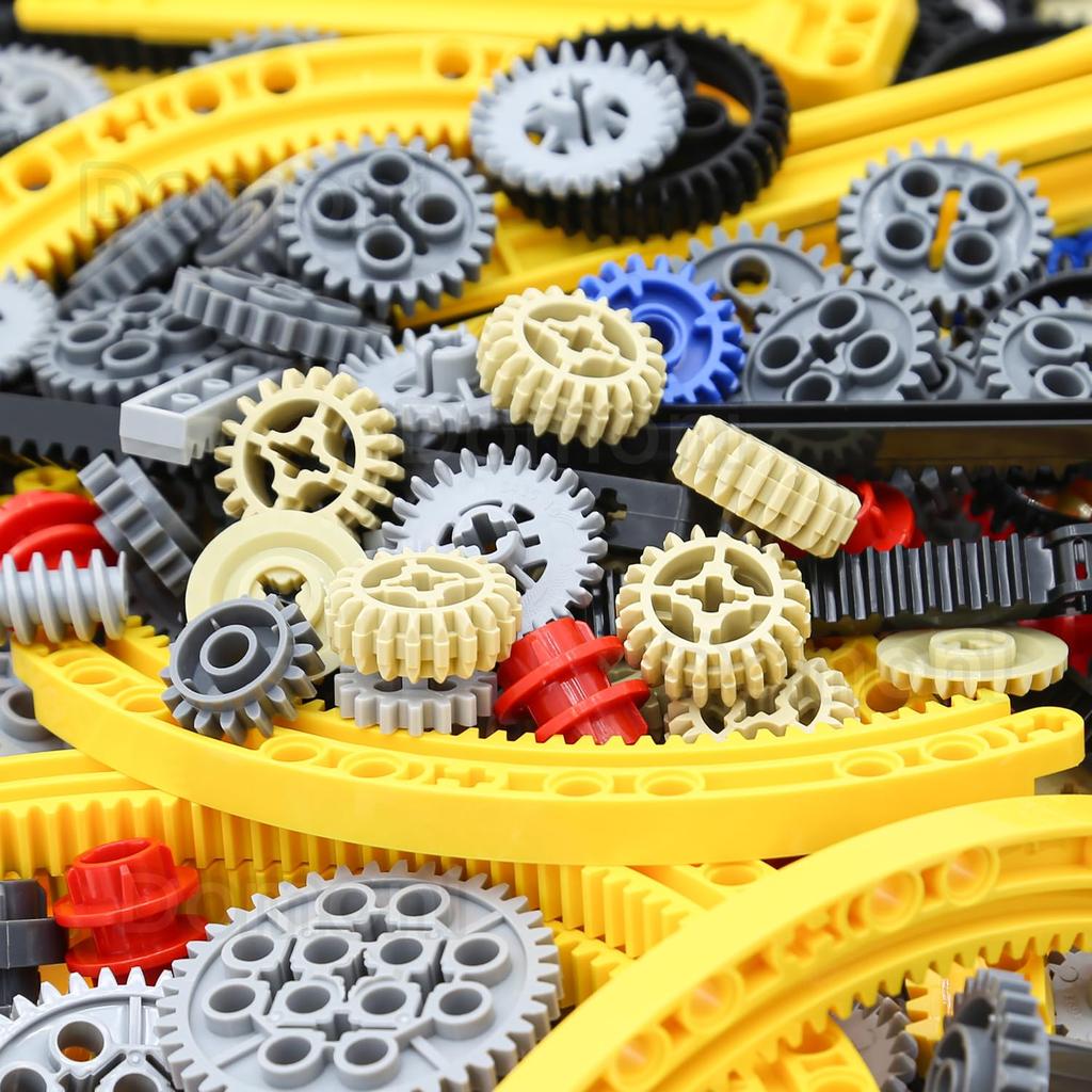 Technic Teile für Lego Bausätze, 466 Stück Auto Zahnrad Achse Stift Kettenglied Reifen Rad Bausteine Set - Kompatibel mit großen Marken