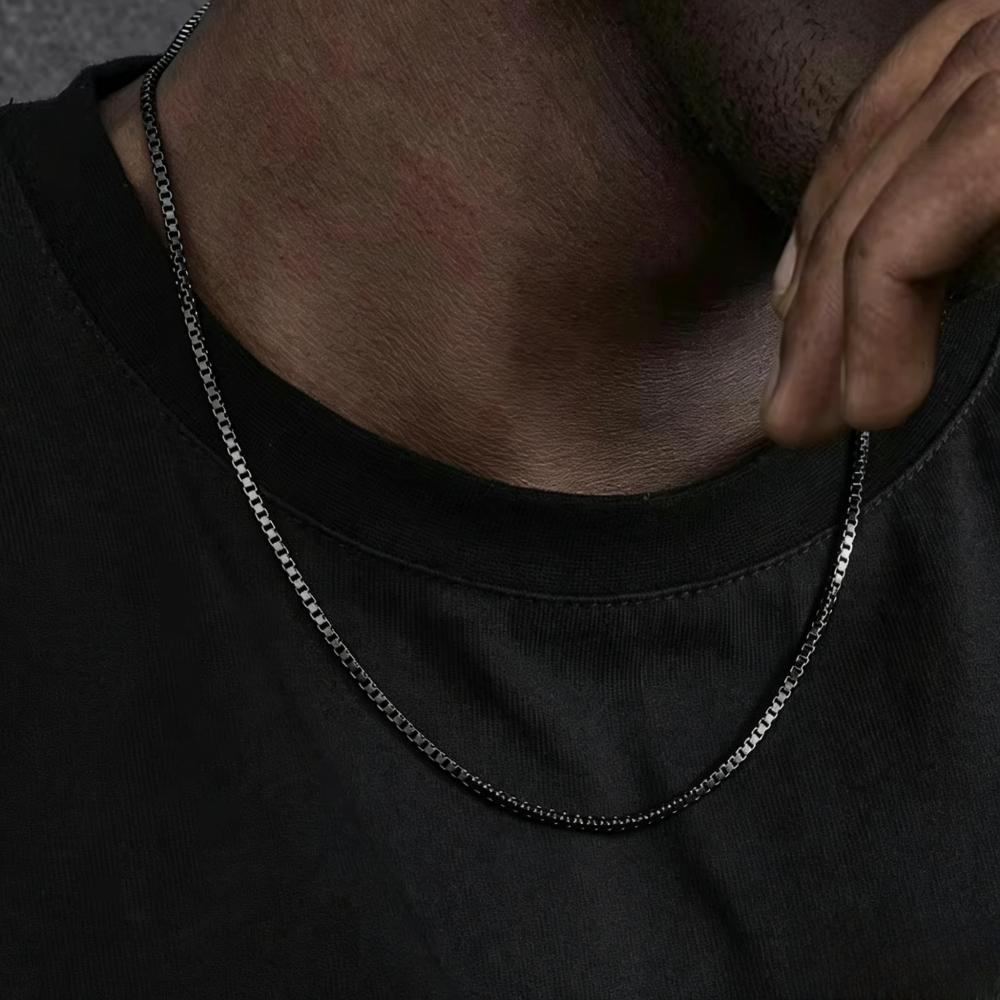 Cadena Básica de Acero Inoxidable Hip Hop para Hombres de 2 mm Cadena de Caja Simple Joyería Street Wear Accesorios de Moda para Mujeres