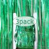3Pack Valentines Day Party Backdrop Decorative Curtains Bachelorette Party Backdrop Metallic Foil Tinsel Fringe Curtain Christma