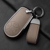 Aluminum Alloy Goatskin Car Key Case Cover For Greatwall Ora R1 R2 Good Cat Gt Lightning Cat Ballet Cat White Cat Iq Keychain