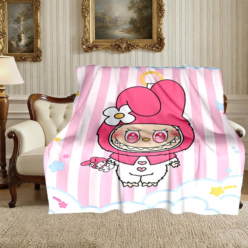 1pc LABUBU Blanket, Cozy Valentine's Day Blanket, Multi-functional Nap Blanket Available Throughout the Four Seasons