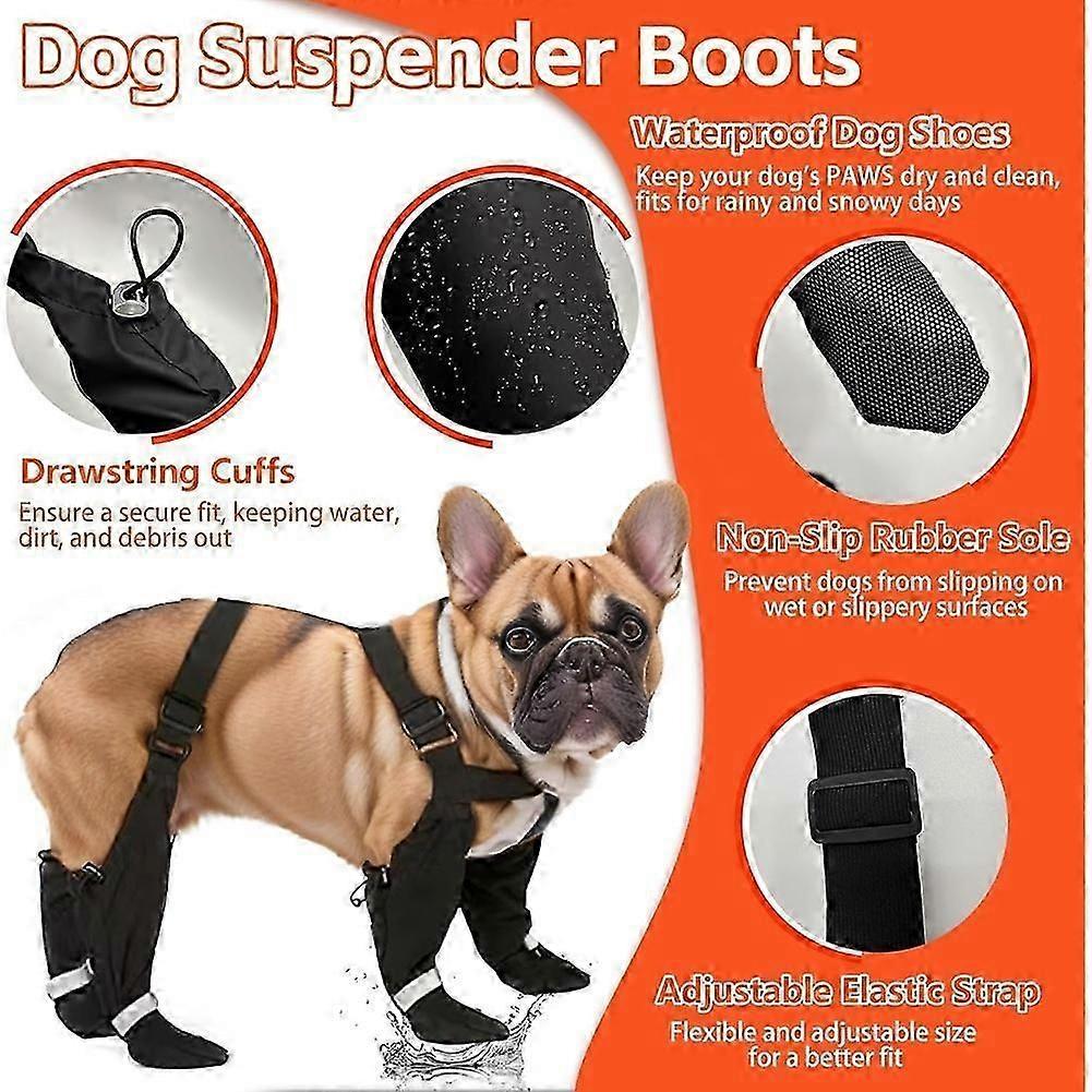 Dog Suspender Boots, Large Dog Rain Boots, Waterproof Doggy Winter Boot Snow Pants, PawProtectors Legging Shoes L New Arrival S06