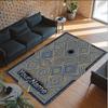 Abstract Geometric Theme Crystal Velvet Rug Personalized Custom Name Text Soft Floor Mat Home Decor