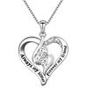 Women's Sisters Pendant Necklace, Inlaid with Synthetic Zircon, "always My Sisters, Always My Friend" Jewelry, A Gift for Sisters