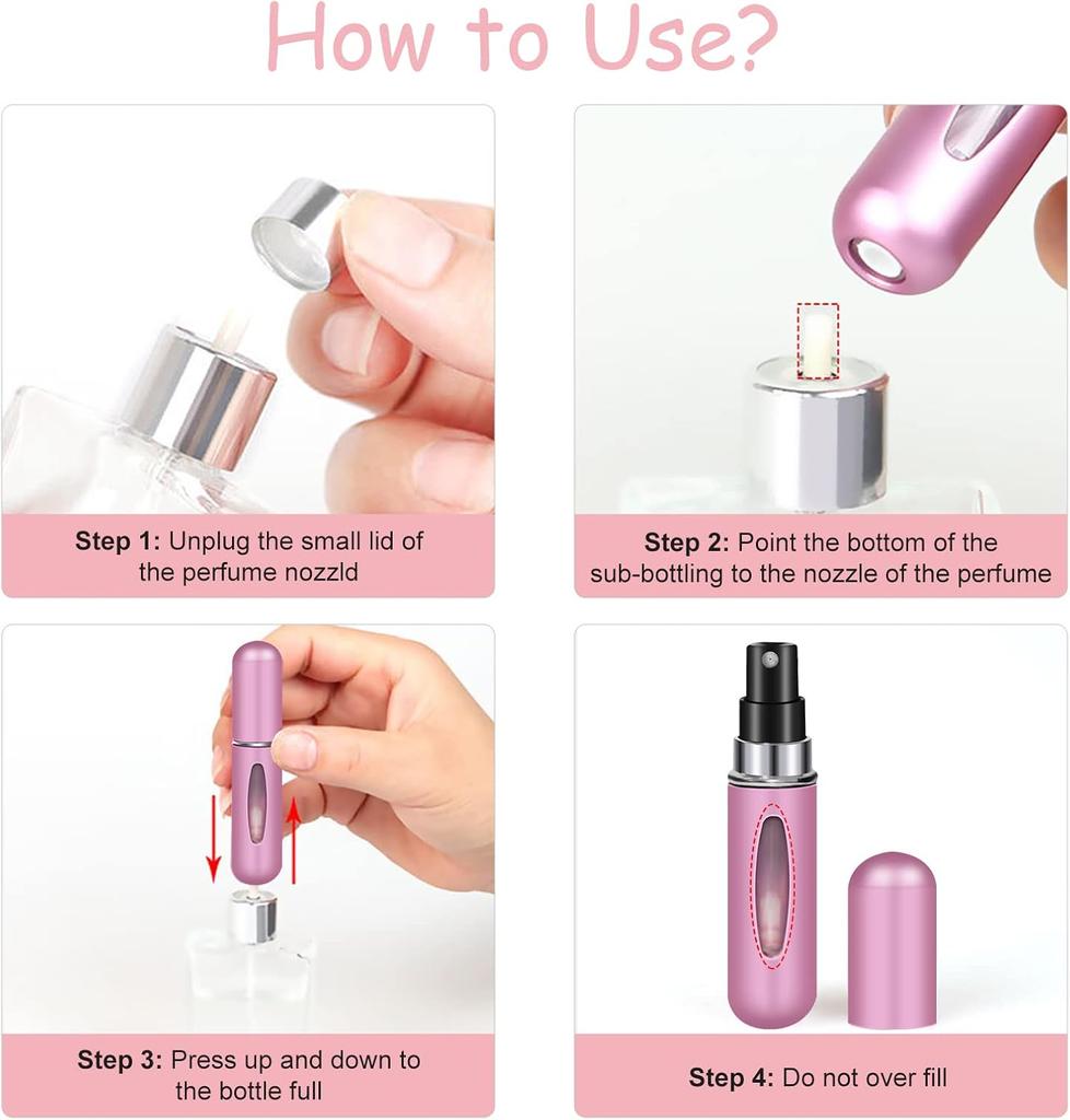 Portable Perfume Travel Refillable, Perfume Atomizer Bottle for Women Outdoor, 5ML Travel Refill Bottle