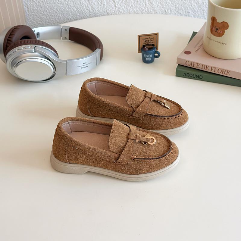 

Non-slip Kids Suede Leather Shoes Simple Solid Color Girl Causal Shoes Child Tassel Moccasins Slip On Princess Flat Shoes I07293 21 коричневый