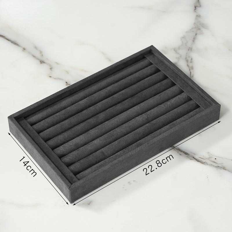 1 Stück Samt Schmuck Aufbewahrungstablett Ring Ohrring Display Box Brosche Handwerk Klassifizierung Organizer Exquisite Tablett Fall