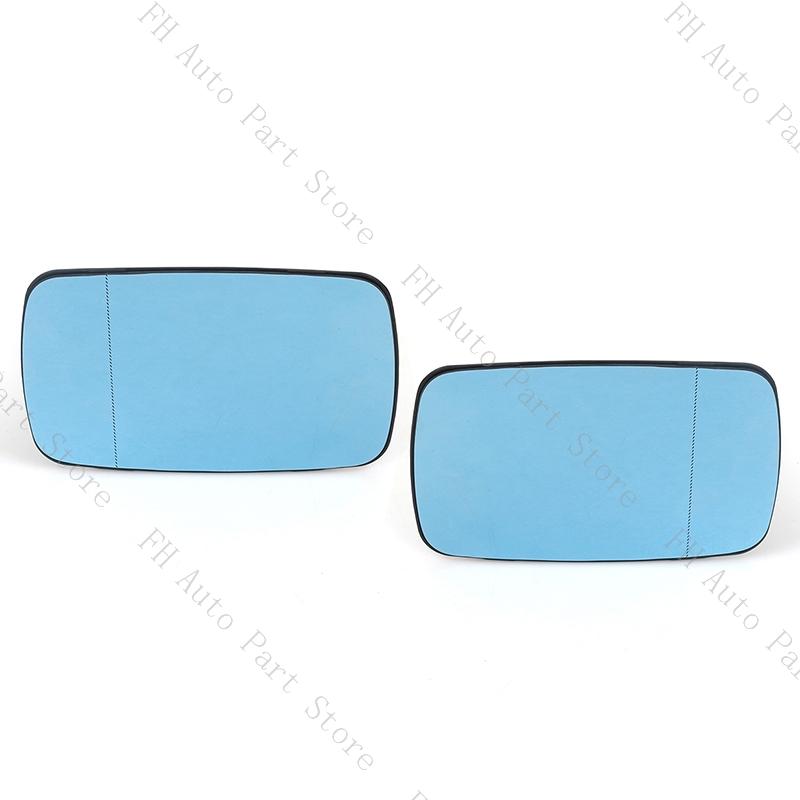 For BMW 3-Series E46 / 5-Series E39 Sedan Wagon 1997 1998 1999 2000 2001 2002 2003 Blue Heated Rearview Side Mirror Glass Lens
