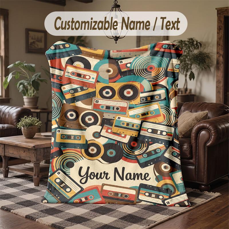 Ravens Roses Artwork Theme Throw Blanket Custom Name Text Personalized Blanket Soft Cozy Blanket for Home Sofa Bed