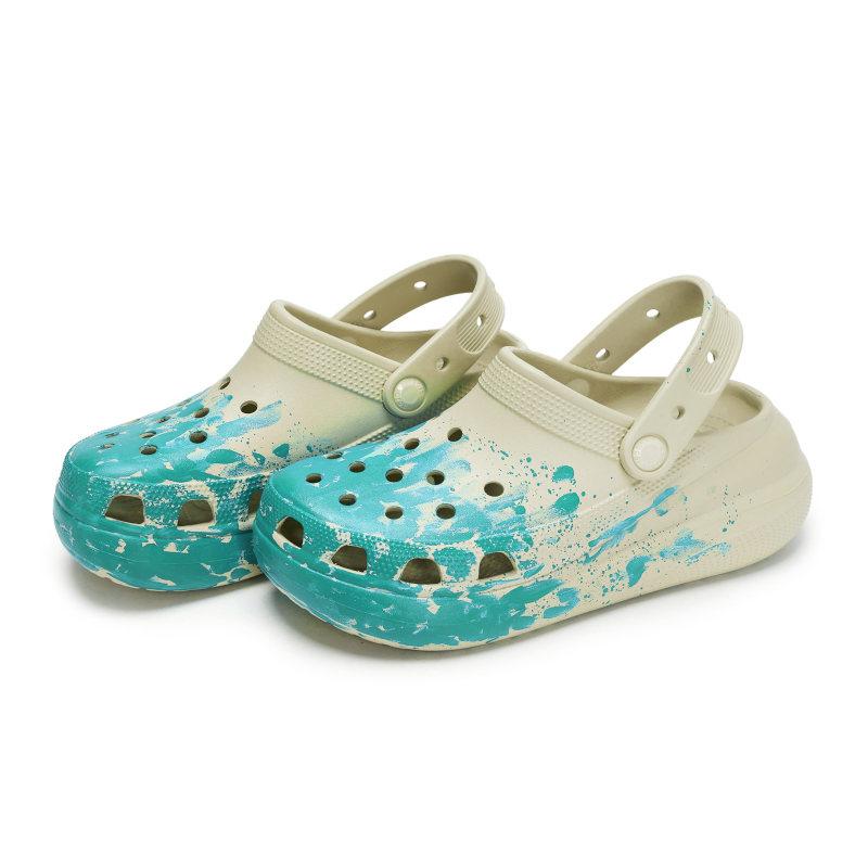 Crocs Crush Clog 811 Made Whale Fall Live Special Shoe Box High Street Ink Splash Hole Shoes Unisex Bone White Tiffany Colour