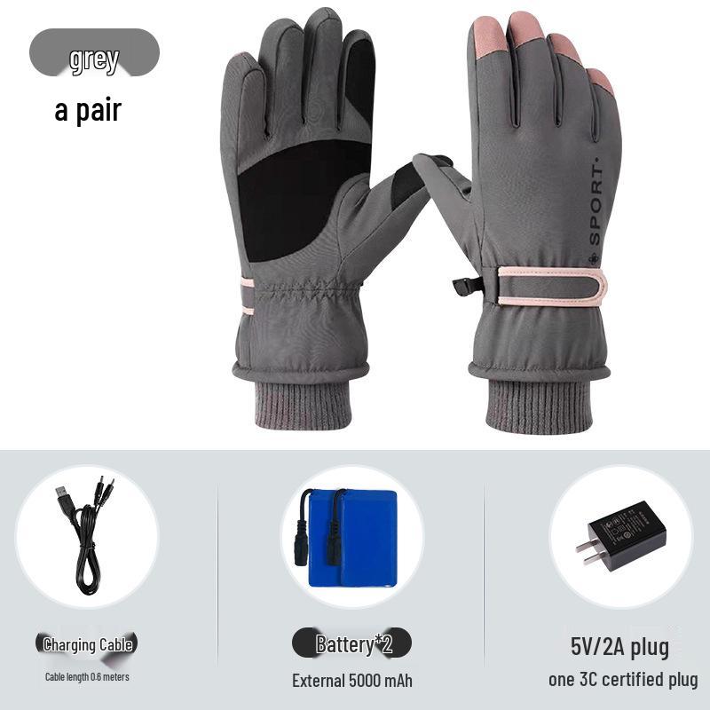 Rechargeable Heated Motorcycle & Cycling Winter Gloves - Thick, Windproof, Velvet-Lined.
