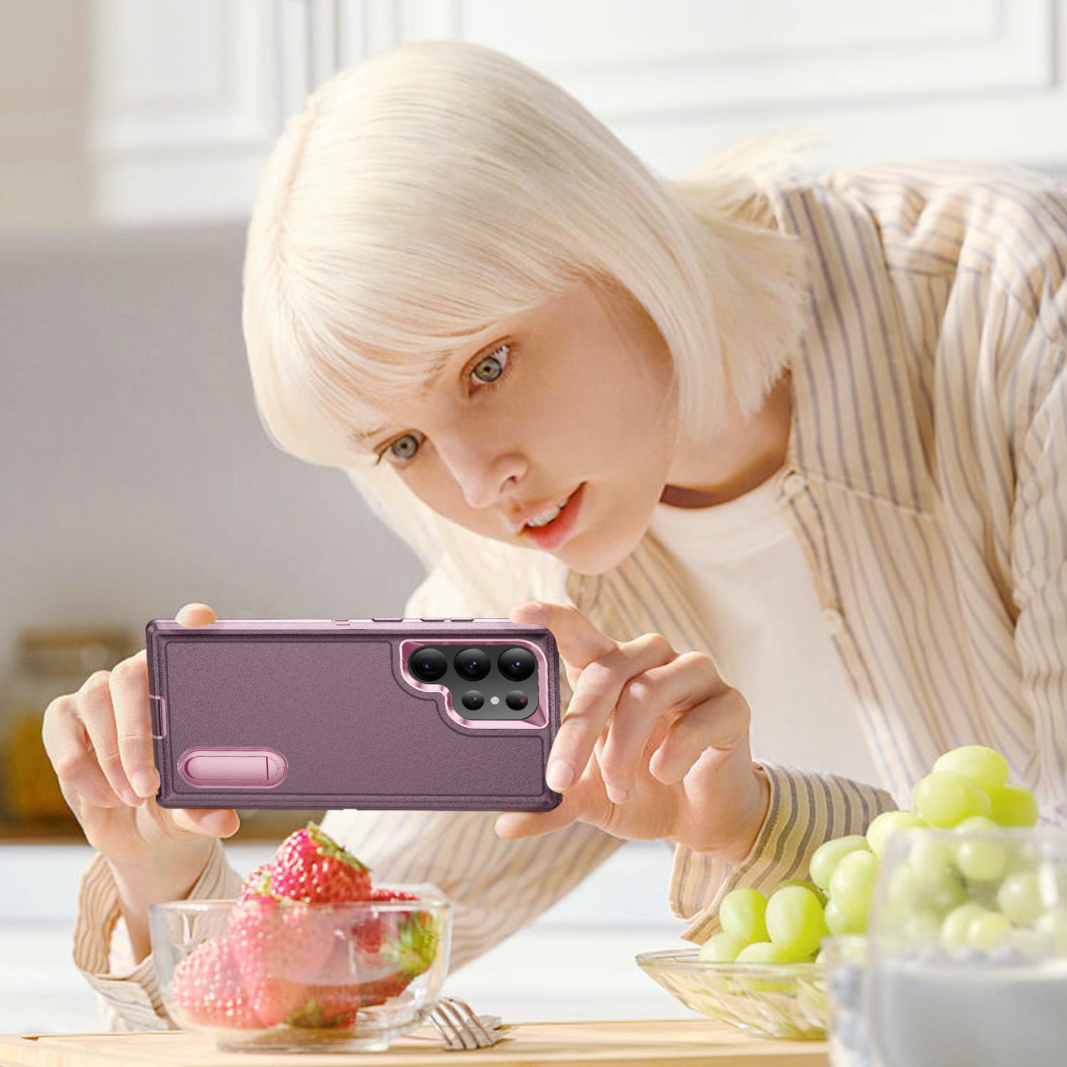 

Прочный защитный чехол без отпечатков пальцев для Samsung Galaxy S23 Ultra S22 Plus A54 A04S S 22 23 A53 A13 A14, аксессуары для мобильных телефонов Samsung S23 ultra фиолетовый