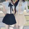 Korea Dongdaemun Slimming High Waist Academy Style A-Line Skirt Pants for Women