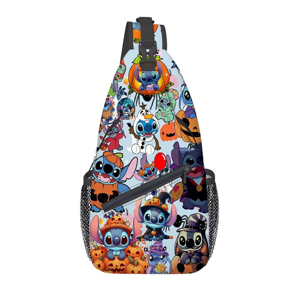 Breast Bag Women'S Fashion Oxford Cloth Cartoon Shoulder Messenger Bag Large Capacity Cycling Breast Bag