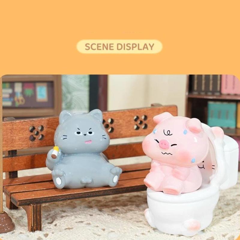 Adorable Pig On Toilet Figurine Whimsical Decor For Home Office Car Ideal Gift For Friends Versatile Indoor