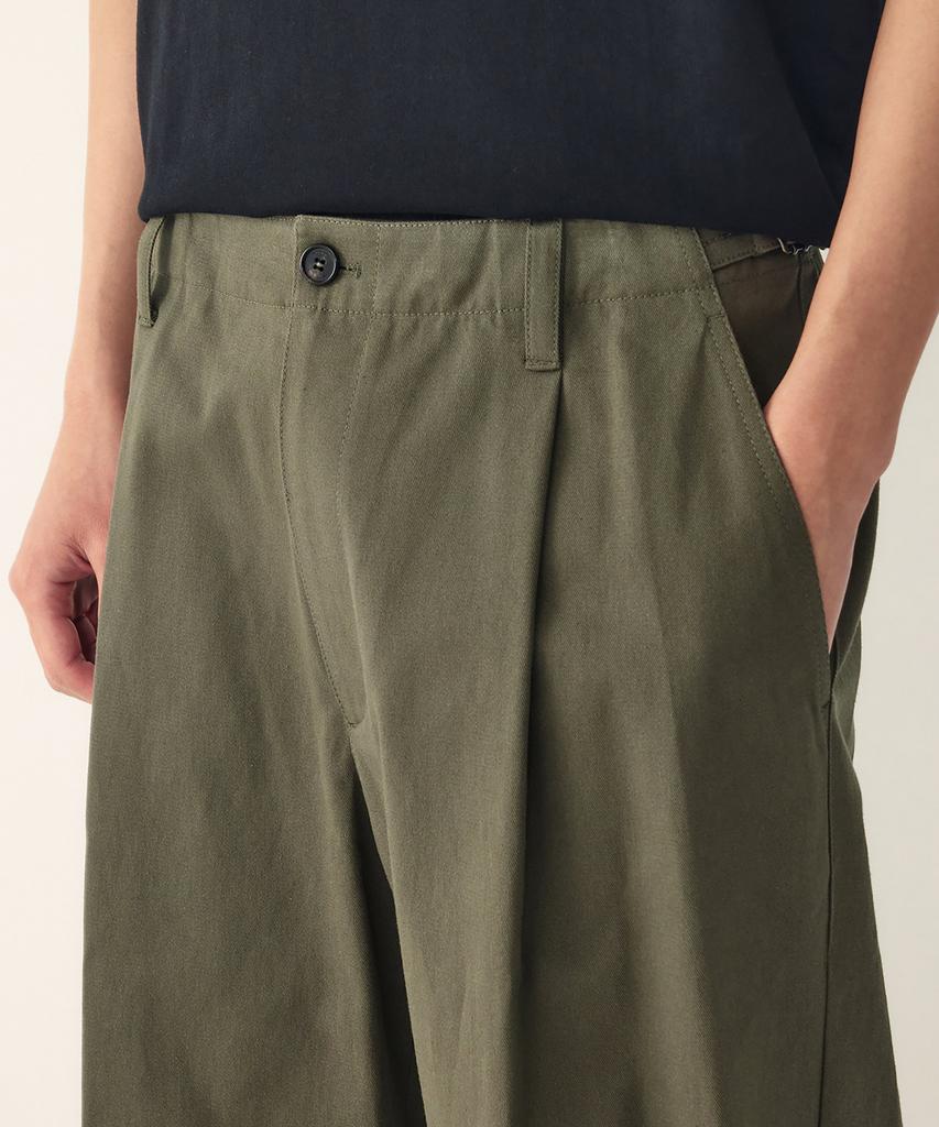 STUDIO TOMBOY [Men] Single-Pleat Wide Chino Pants_Khaki 9156231214