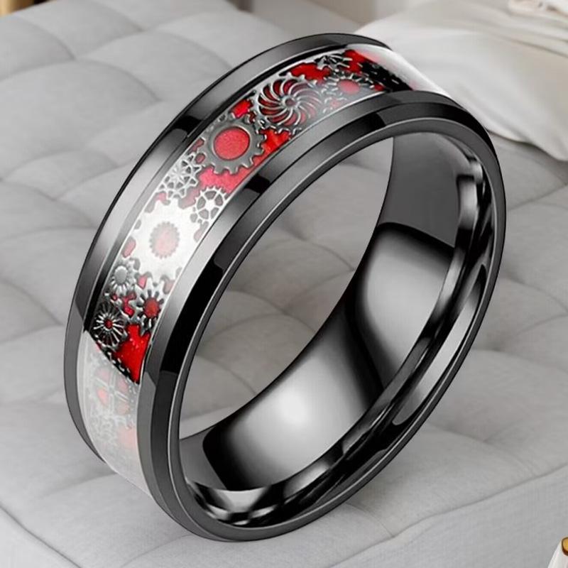 Titanium Steel Gear Ring for Men - Fashionable European & American Jewelry