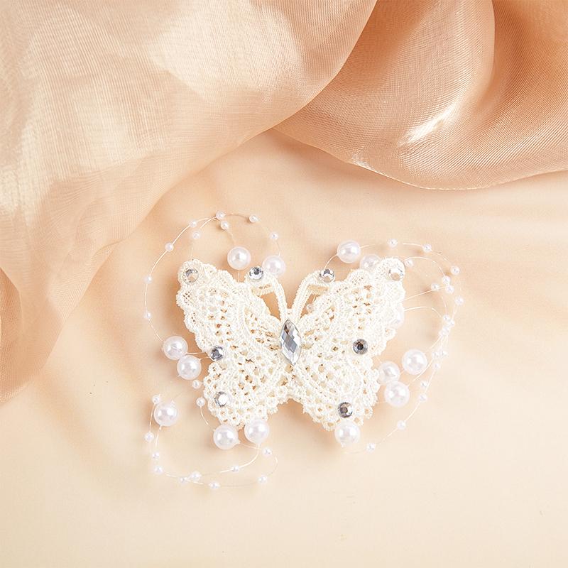 Bridal Pearl Butterfly Hair Clip Barrette Bride Hair Jewelry Accessories