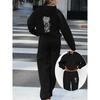 Women's Pullover and Wide Leg Sweatpants Set Are Fashionable and Comfortable Streetwear, Perfect for Autumn and Winter Women's Clothing