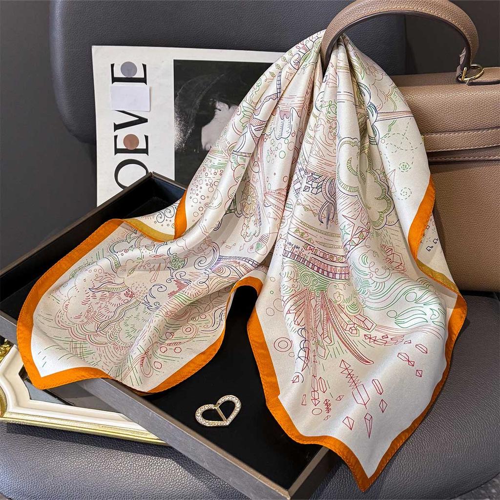 100% Natural Twill Silk Scarf for Women Neck Tie Double side Female Foulard Shawl Wrap Square Neckerchief Hijab Bandana Scarves