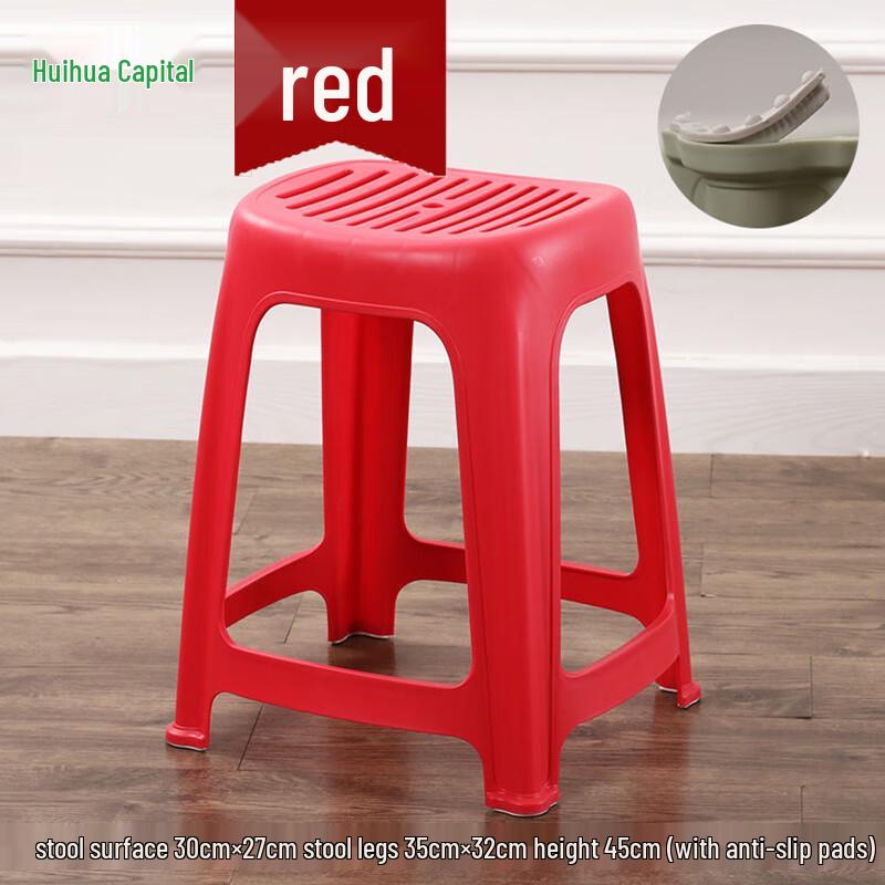 HUIHUADU Thickened Plastic Stripe Breathable Dining Stool