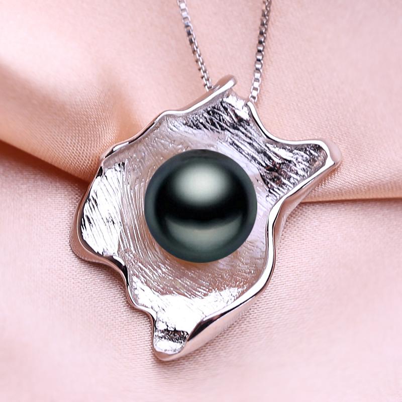 

SENIKO 10-11 мм пресноводное жемчужное ожерелье с фианитом, модные ожерелья с листьями и листьями для женщин чёрный