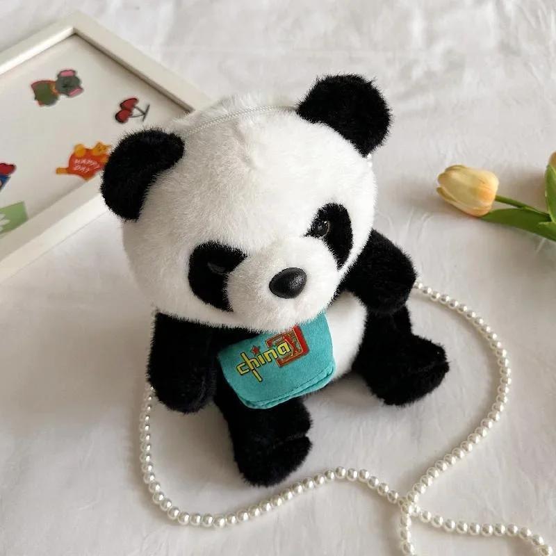 Cute Backpack Panda Plush Toy Small Backpack Chinese Panda Souvenir Children's Crossbody Bag Shoulder Bag