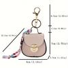 Trendy Versatile Saddle-Shaped Small Bag Charm, Coin Purse, Wireless Earphone Case, Multifunctional Portable Pouch, Keychain, Unique and Fresh Style