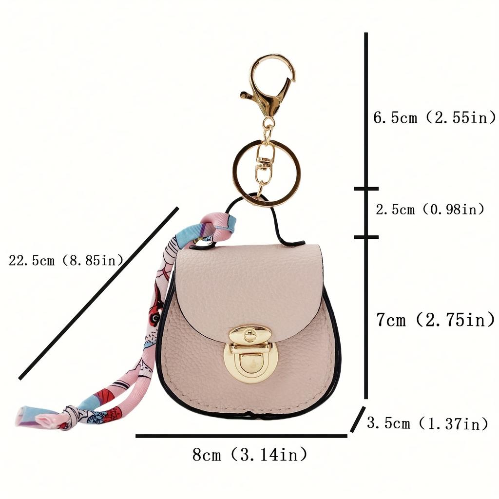 Trendy Versatile Saddle-Shaped Small Bag Charm, Coin Purse, Wireless Earphone Case, Multifunctional Portable Pouch, Keychain, Unique and Fresh Style