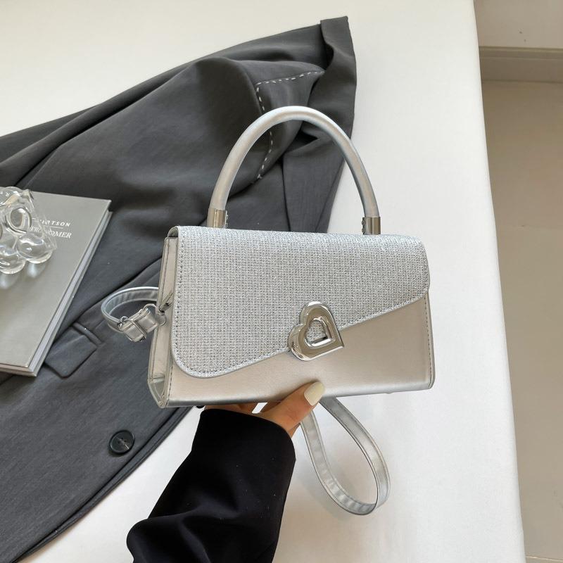 Simple Texture Niche Design Casual Portable Small Square Bag Summer New Glossy Splicing Shoulder Messenger Bag