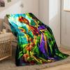 Colorful Cartoon Dinosaurs in Jungle Scene print blanket soft and cozy perfect for the living room bed sofa or a nap,gift
