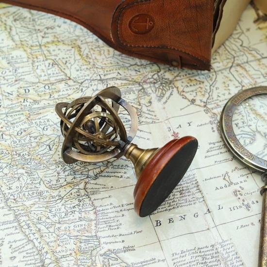 Zodiac Armillary Sphere Globe: 12.7 Cm Brass Celestial Model