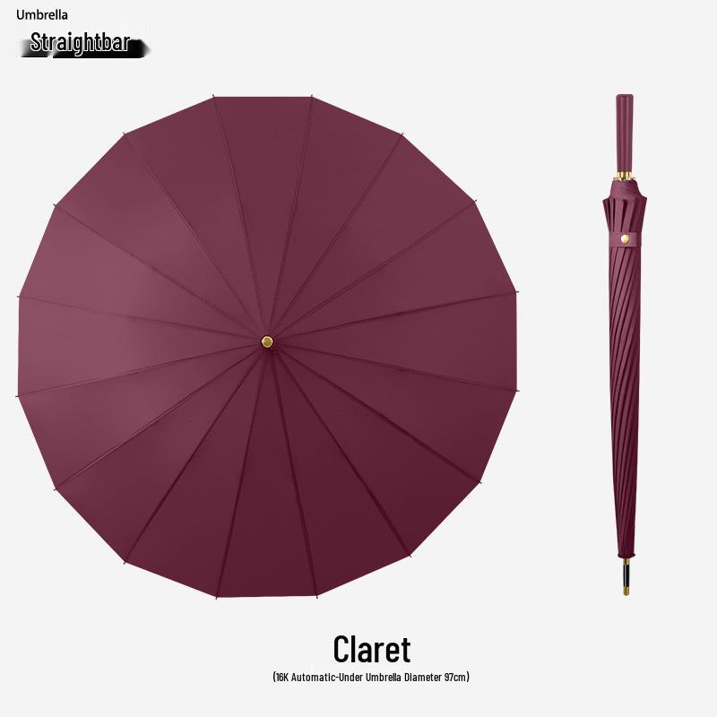 Windproof Double Canopy Umbrella with 24 Ribs and Long Handle
