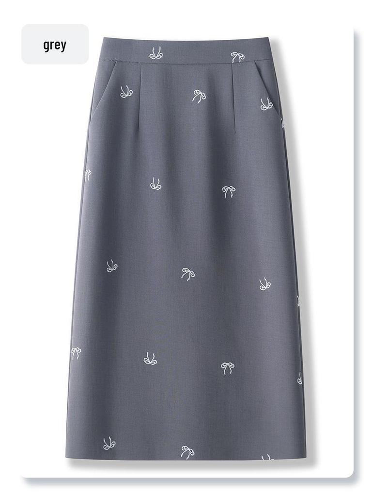 Damen Lila High-Waist Bodycon Midi-Rock - 2025 Slim Fit Gerader Frühlingsstil