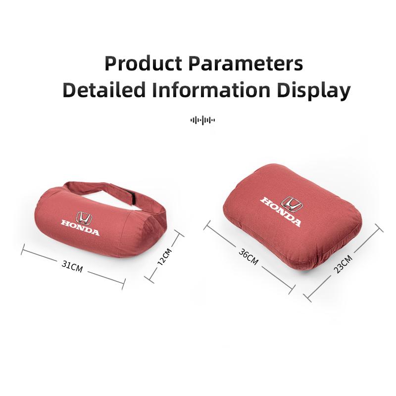 Car Neck Support Pillow Waist Pillow Auto Logo Seat Headrest For Honda Civic Accord Crosstour Spirior Odyssey Avancier UR-V CR-Z