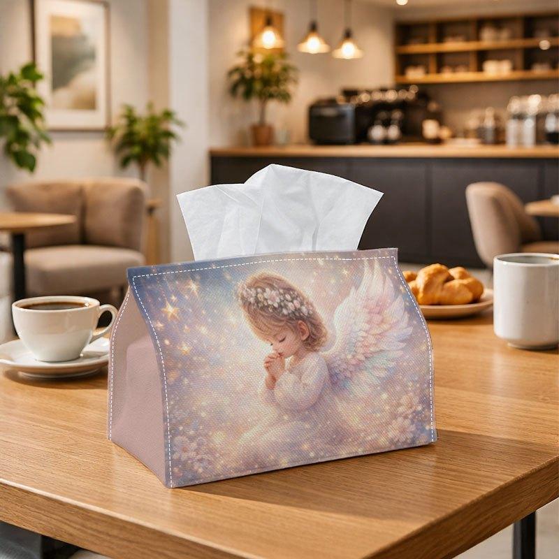 This Multifunctional Tissue Box Features a Fantasy Romantic Illustration with an Angel Figure, Providing a Dreamy Light Effect. It'S Ideal for Home, P