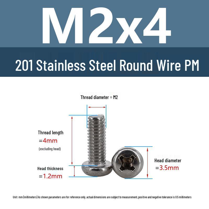 Yigu Yigu Stainless Steel Phillips Round Head Machine Screws M2-M8