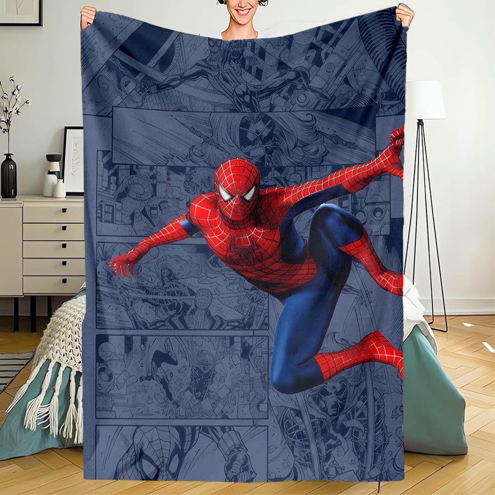 Spider Man Theme Printed Blanket - Perfect for Couch, Bed, Travel & Outdoor Use | Machine Washable, Cozy & Durable.