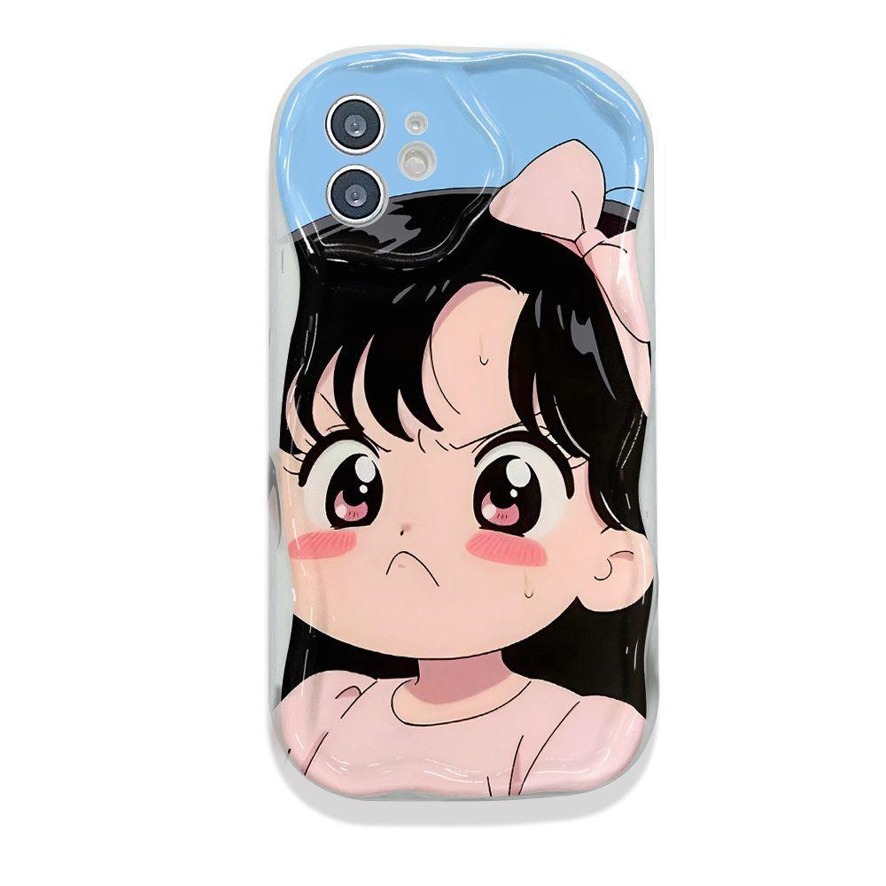 Cute Angry Girl Applies To iPhone15promax Mobile Phone Case Apple 14 Fine Hole 12/13 Soft Case 11
